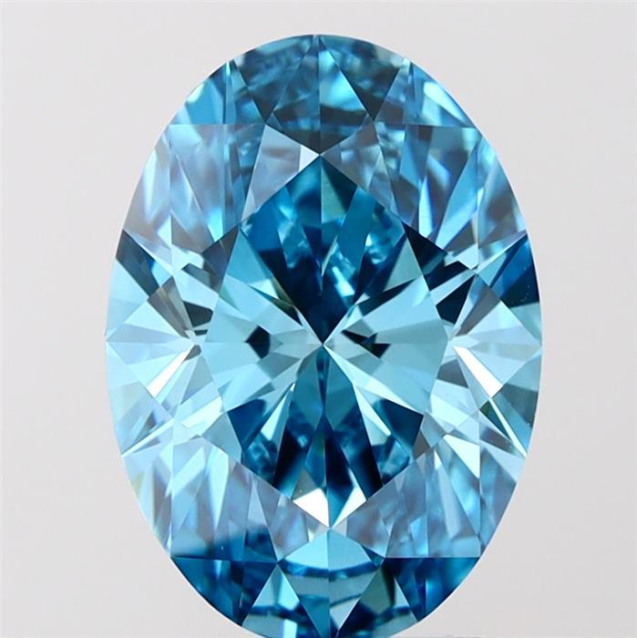 3.05 Ct. Fancy Vivid Blue Oval Lab Grown Diamond
