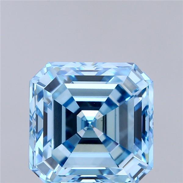 5.04 Ct. Fancy Vivid Blue Asscher Lab Grown Diamond