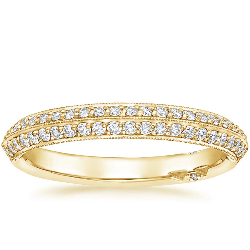 18K Yellow Gold Tacori Sculpted Crescent Knife Edge Diamond Ring (1/3 ct. tw.), large top view