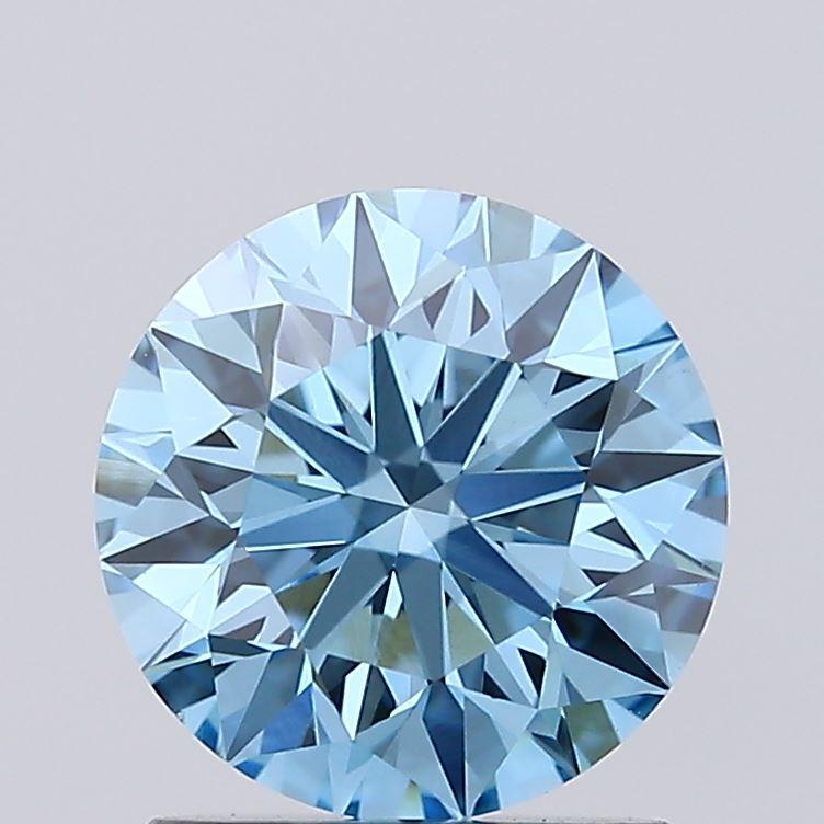 1.36 Ct. Fancy Vivid Blue Round Lab Grown Diamond