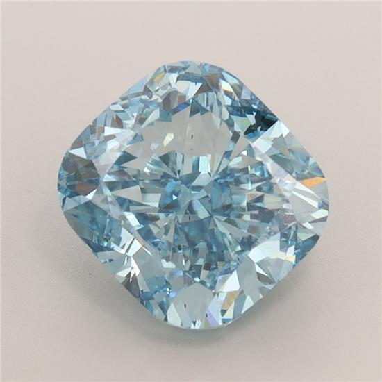 3.00 Ct. Fancy Vivid Blue Cushion Lab Grown Diamond