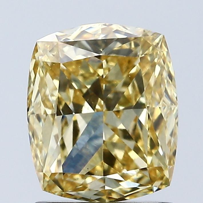 2.01 Ct. Fancy Intense Yellow Cushion Lab Grown Diamond