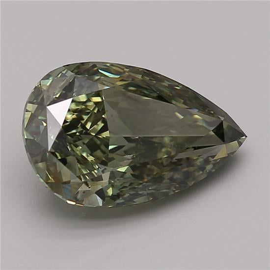 3.41 Ct. Fancy Vivid Green Pear Lab Grown Diamond