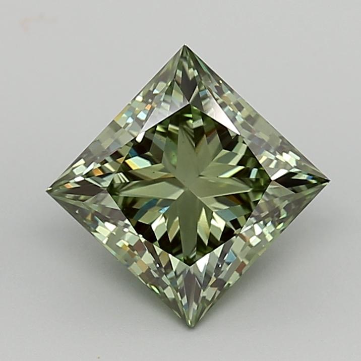 2.71 Ct. Fancy Vivid  Green Princess Lab Grown Diamond