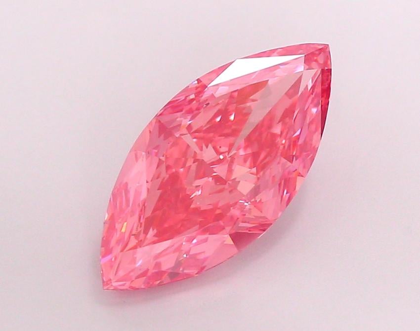 4.13 Ct. Fancy Vivid  Pink Marquise Lab Grown Diamond