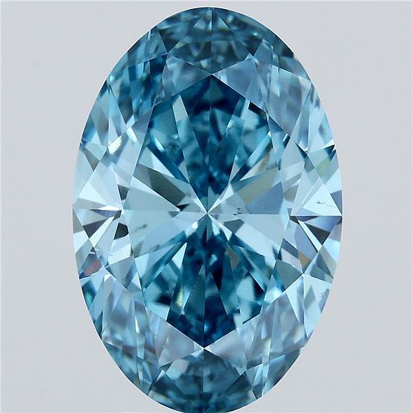 6.03 Ct. Fancy Vivid Blue Oval Lab Grown Diamond