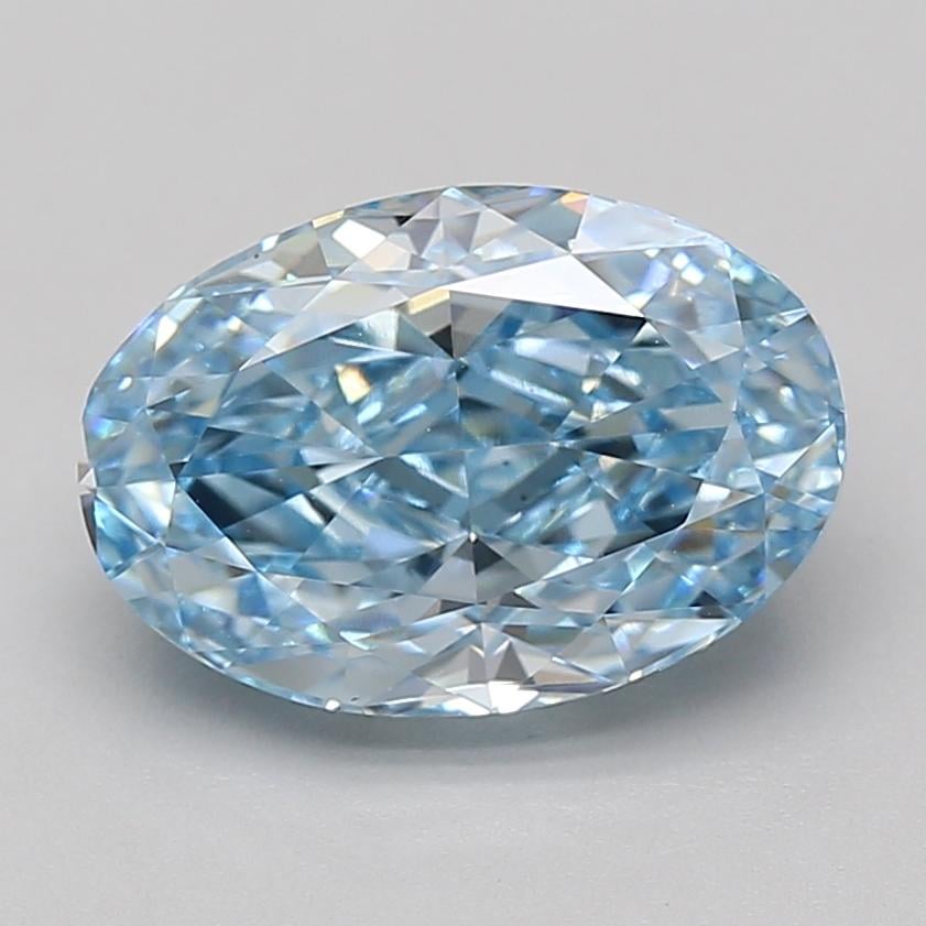 4.01 Ct. Fancy Vivid Blue Oval Lab Grown Diamond