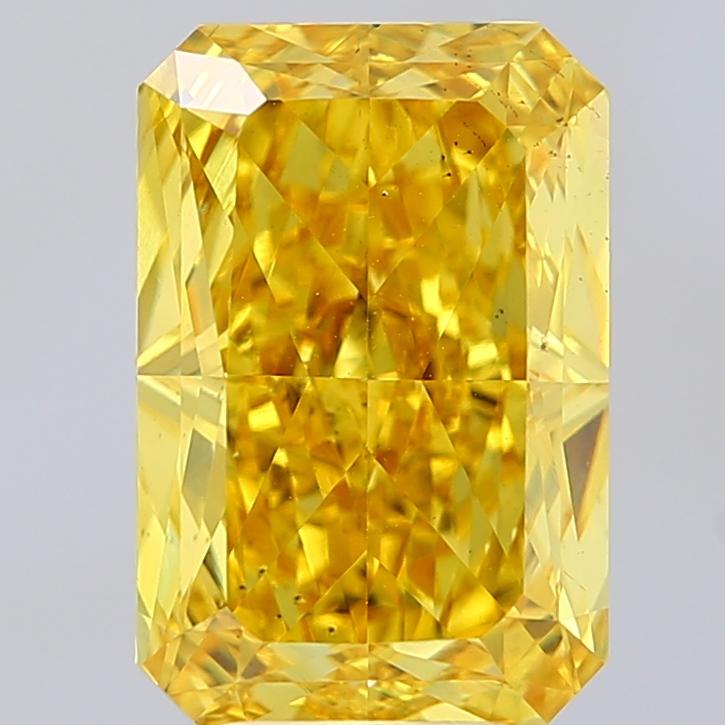 6.01 Ct. Fancy Vivid  Yellow Radiant Lab Grown Diamond