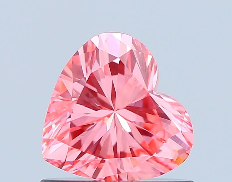 0.68 Ct. Fancy Vivid Pink Heart Lab Grown Diamond