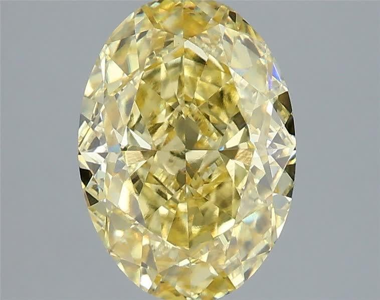 3.06 Ct. Fancy Intense Yellow Oval Lab Grown Diamond