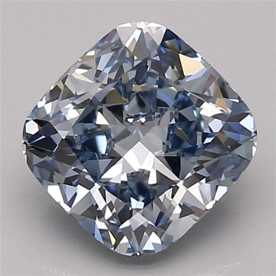 2.19 Ct. Fancy Intense Blue Cushion Lab Grown Diamond