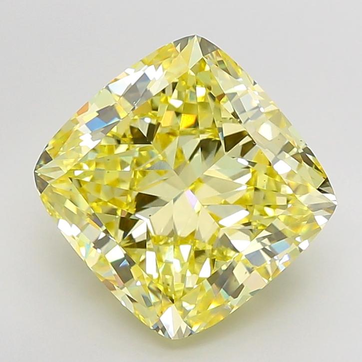 11.54 Ct. Fancy Intense Yellow Cushion Lab Grown Diamond