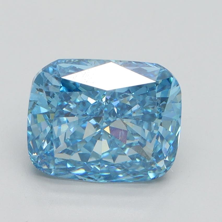 2.69 Ct. Fancy Vivid Blue Cushion Lab Grown Diamond