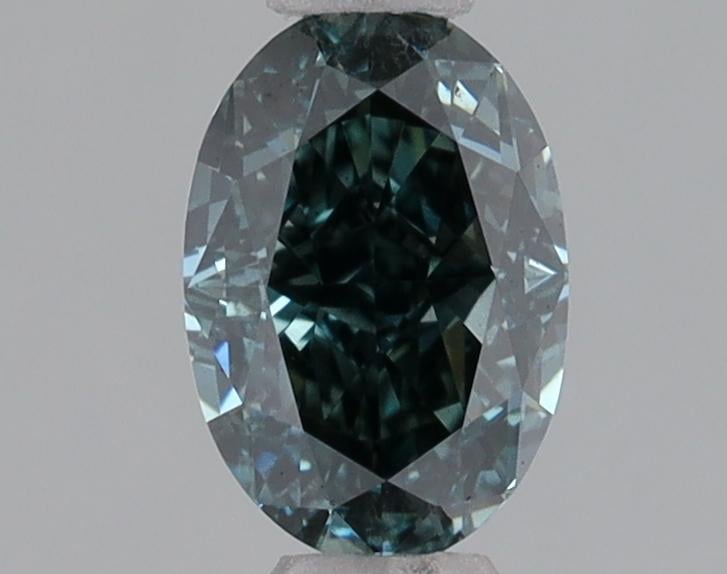 0.54 Ct. Fancy Deep Blue Green Oval Lab Grown Diamond