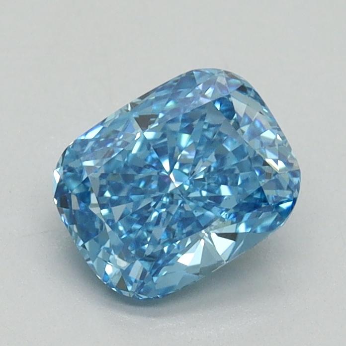 0.90 Ct. Fancy Vivid Blue Cushion Lab Grown Diamond