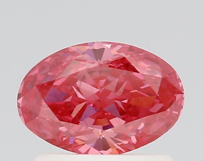 0.77 Ct. Fancy Vivid Pink Oval Lab Grown Diamond