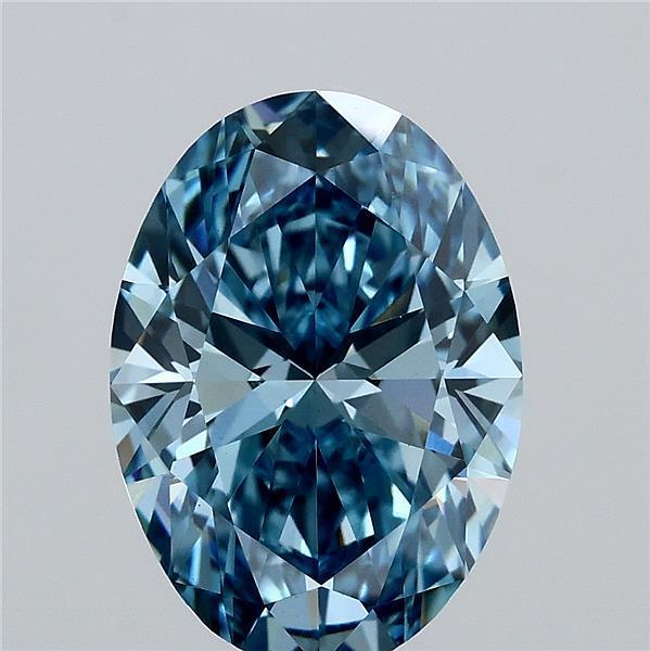 3.05 Ct. Fancy Vivid Blue Oval Lab Grown Diamond