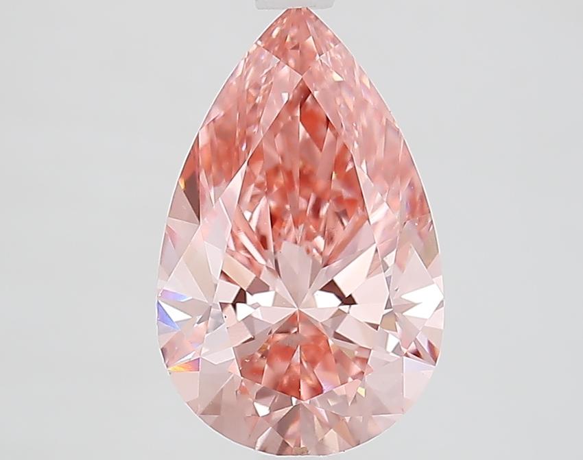 2.56 Ct. Fancy Vivid Pink Pear Lab Grown Diamond