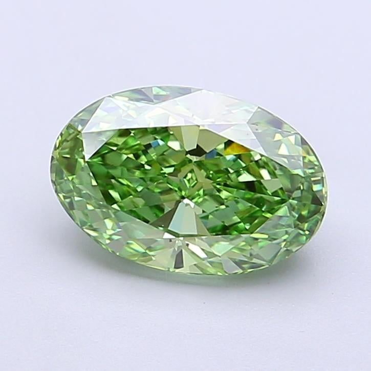 1.81 Ct. Fancy Vivid Green Oval Lab Grown Diamond