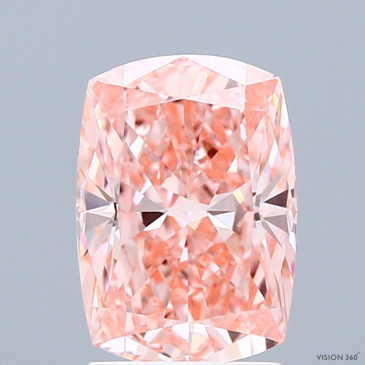 2.38 Ct. Fancy Vivid Pink Cushion Lab Grown Diamond