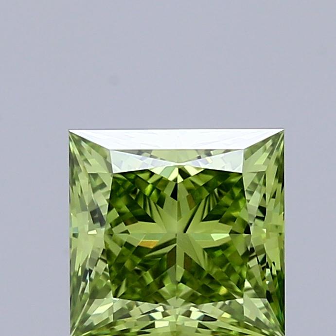 1.02 Ct. Fancy Vivid Green Princess Lab Grown Diamond