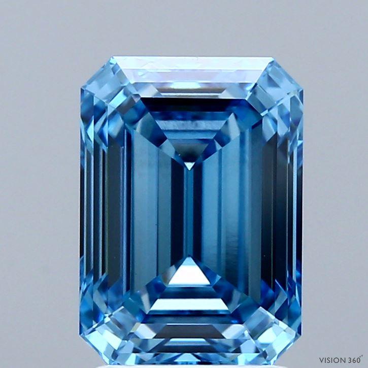 3.00 Ct. Fancy Vivid Blue Emerald Lab Grown Diamond