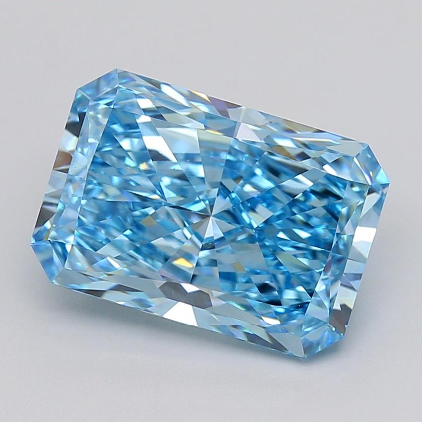 7.09 Ct. Fancy Vivid  Blue Radiant Lab Grown Diamond