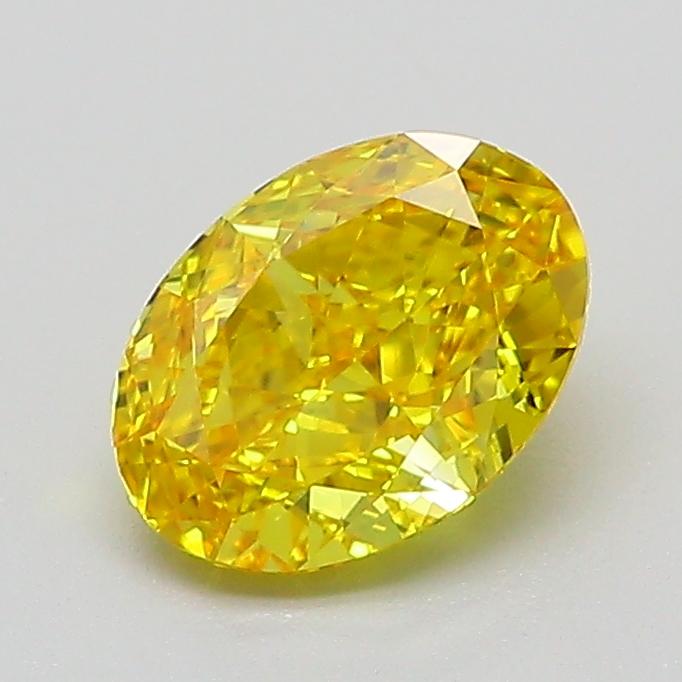 1.03 Ct. Fancy Vivid  Yellow Oval Lab Grown Diamond