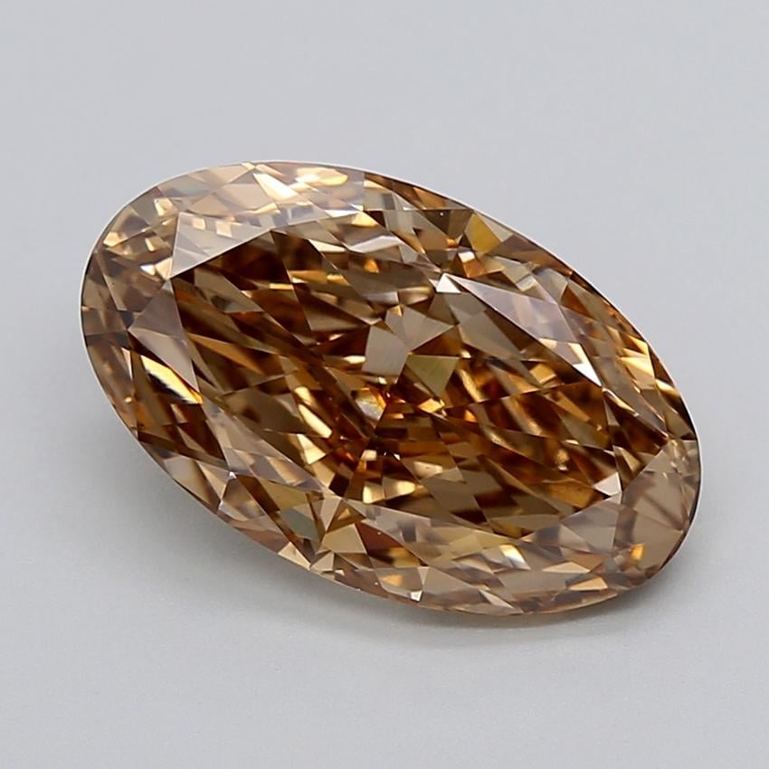 4.52 Ct. Fancy Light  Brown Oval Lab Grown Diamond