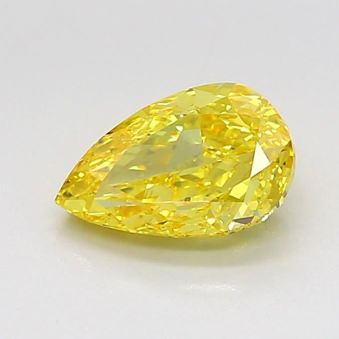 1.11 Ct. Fancy Vivid Yellow Pear Lab Grown Diamond