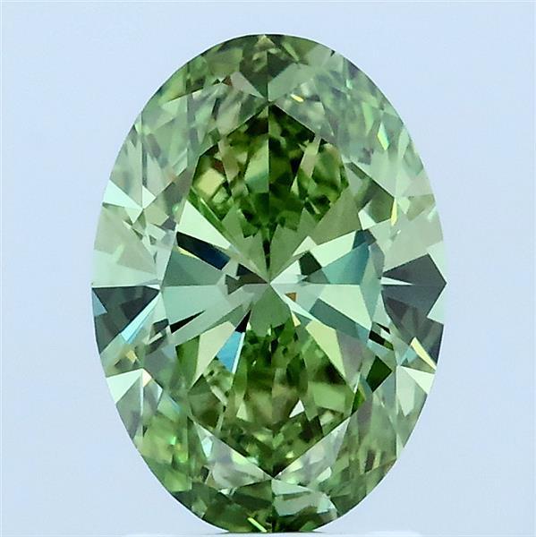 1.5 Ct. Fancy Vivid Green Oval Lab Grown Diamond