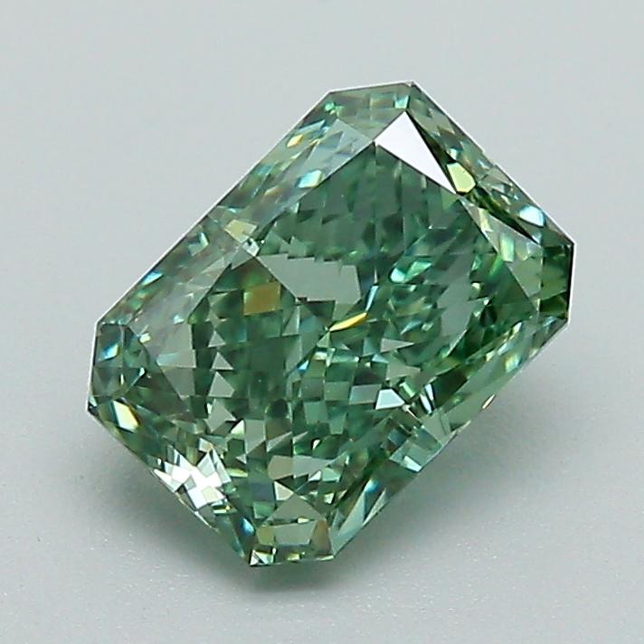 1.29 Ct. Fancy Vivid Green Radiant Lab Grown Diamond