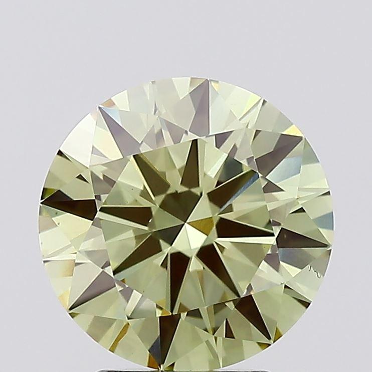 2.77 Ct. Fancy Vivid Green Round Lab Grown Diamond