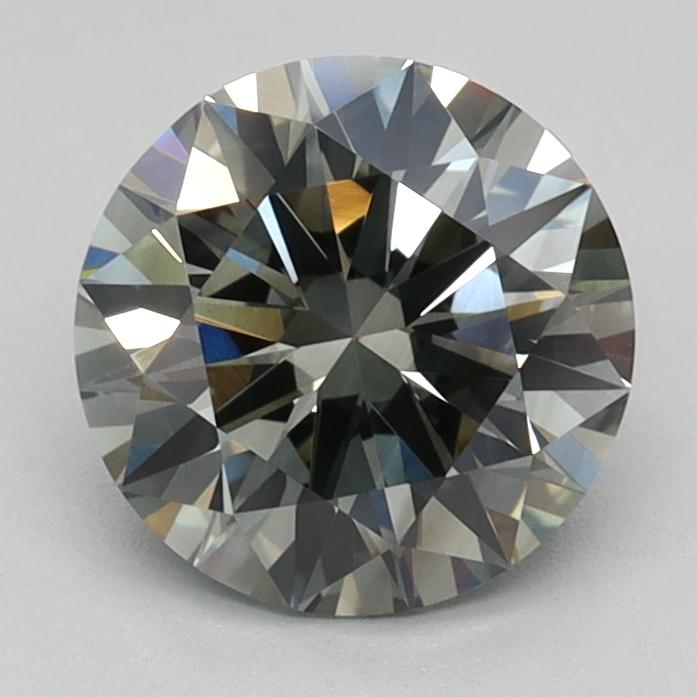 1.10 Ct. Fancy Grayish Green Round Lab Grown Diamond