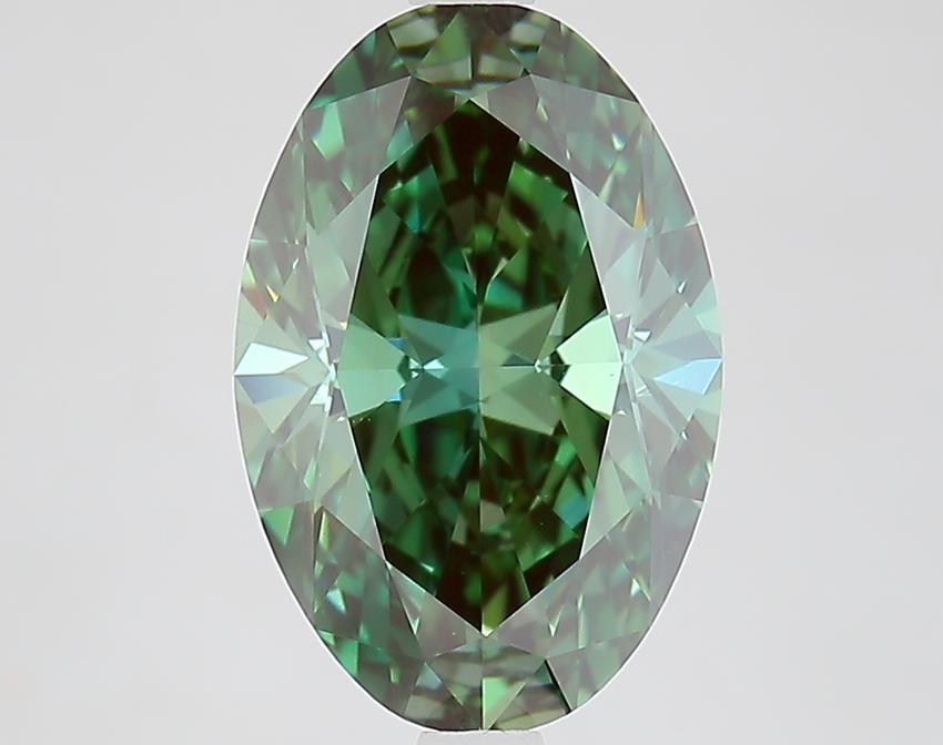3.36 Ct. Fancy Vivid Green Oval Lab Grown Diamond