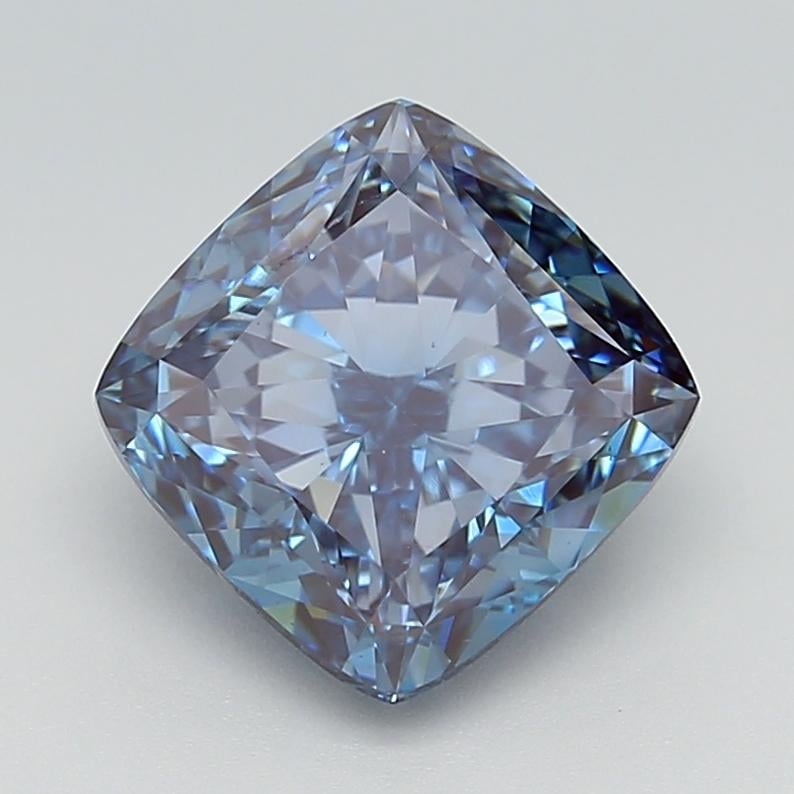 3.68 Ct. Fancy Intense  Blue Cushion Lab Grown Diamond