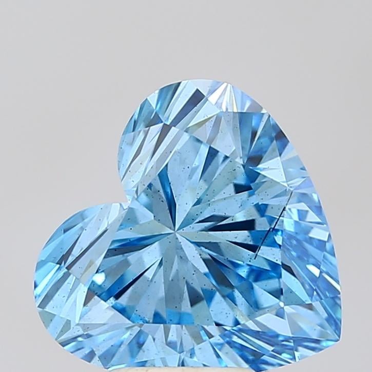 4.08 Ct. Fancy Vivid Blue Heart Lab Grown Diamond