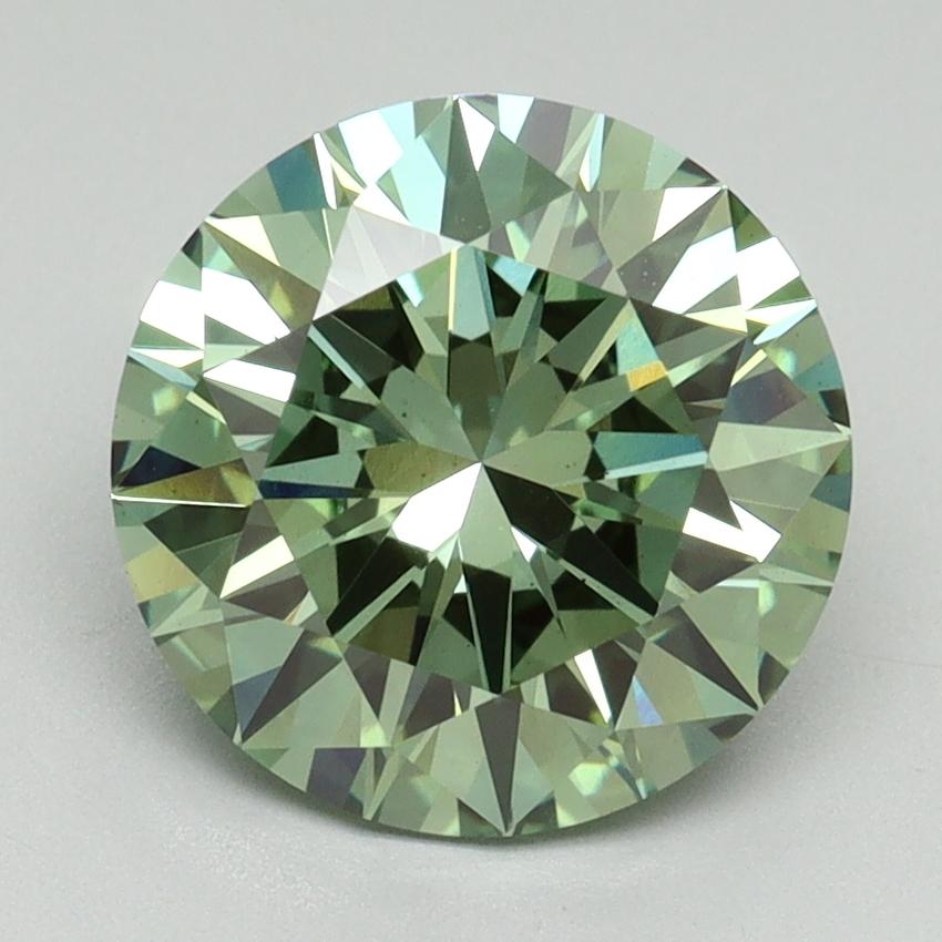 2.73 Ct. Fancy Vivid Green Round Lab Grown Diamond