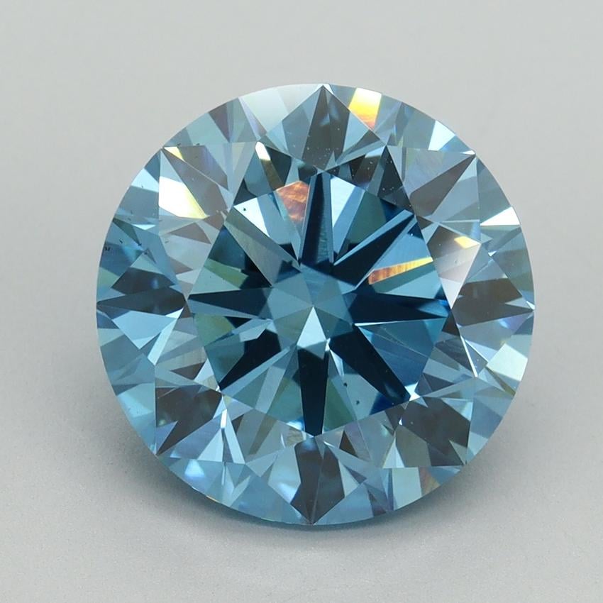5.02 Ct. Fancy Vivid Blue Round Lab Grown Diamond