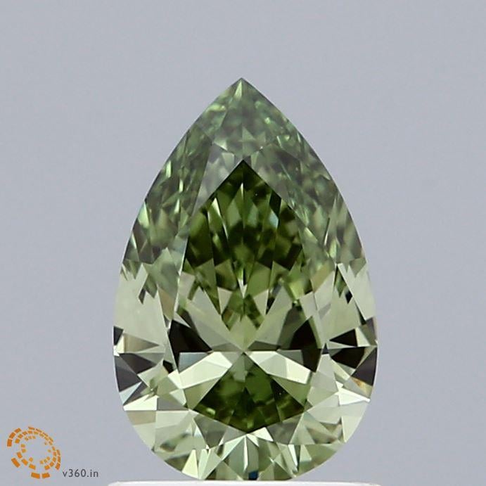 1.01 Ct. Fancy Vivid  Green Pear Lab Grown Diamond