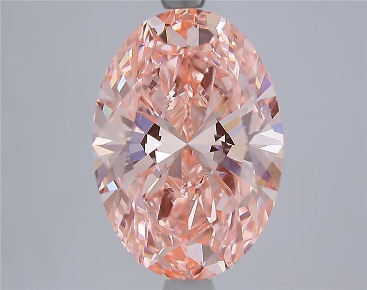 4.02 Ct. Fancy Vivid Pinkish Pink Oval Lab Grown Diamond