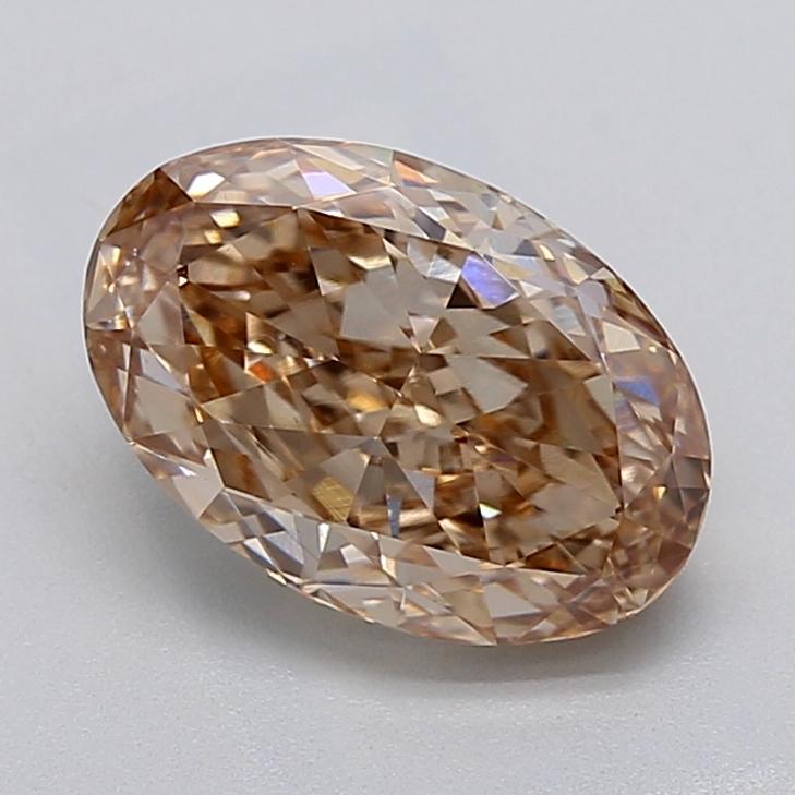 2.51 Ct. Light  Brown Oval Lab Grown Diamond