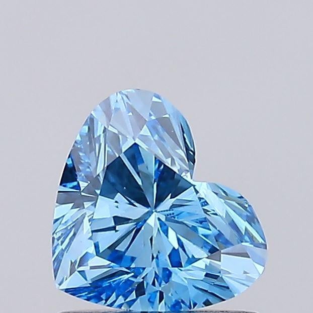 0.88 Ct. Fancy Vivid Blue Heart Lab Grown Diamond