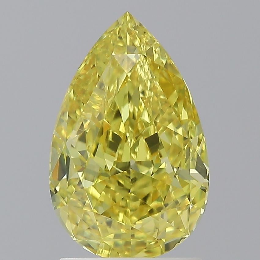 2.02 Ct. Fancy Vivid  Yellow Pear Diamond