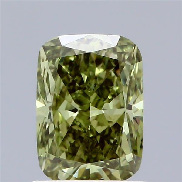 1.01 Ct. Fancy Vivid Green Cushion Lab Grown Diamond