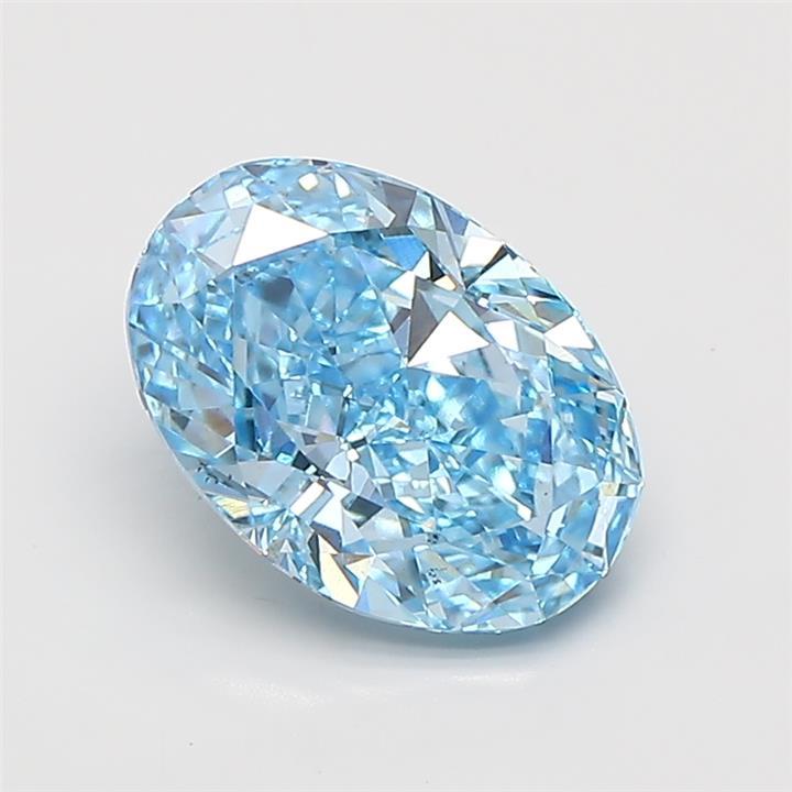 2.47 Ct. Fancy Vivid Blue Oval Lab Grown Diamond
