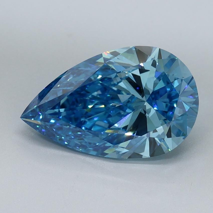 2.14 Ct. Fancy Vivid Malibu Blue Pear Lab Grown Diamond