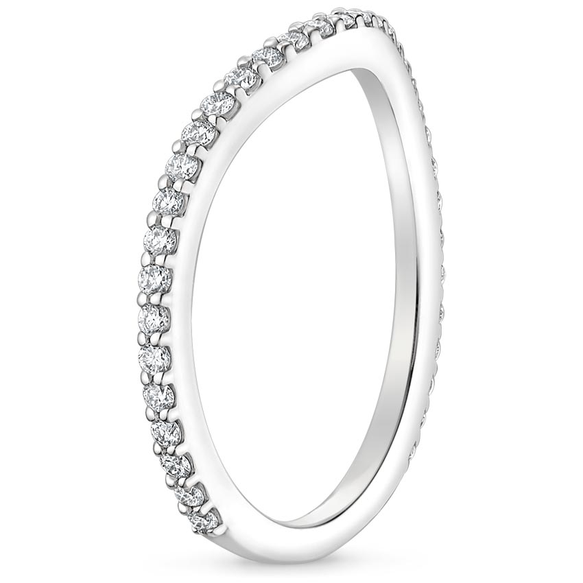 18K White Gold Luxe Curved Diamond Ring (1/4 ct. tw.), large side view