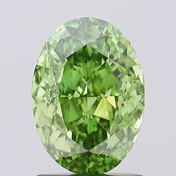 1.52 Ct. Fancy Vivid Green Oval Lab Grown Diamond