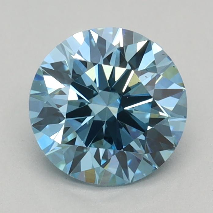 0.64 Ct. Fancy Vivid Blue Round Lab Grown Diamond